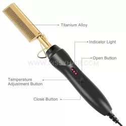 Alloy Hot Comb Straightener for Afro Black Hair & Wigs
