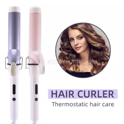 Ceramic Curling Iron Curler Wand for Black Hair Extensions & Wigs