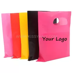 Custom Plastic Tote Bags for Hair Extensions and Wigs with Private Logo