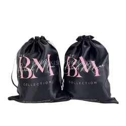 Custom Satin Drawstring Bags for Hair Extensions and Wigs with Private Logo