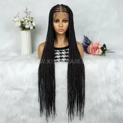 Parallel Parting Micro Box Braids Braided Wig Full Lace 36 Inches