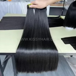 12A Raw Double Drawn Hair Weave Bundle Bone Straight