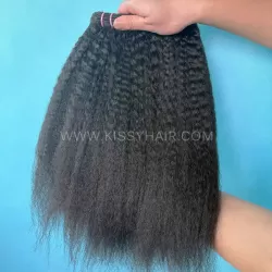 9A Raw Indian Hair Weave Bundle Kinky Straight