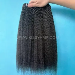 10A Raw Laotian Hair Weave Bundle Kinky Straight