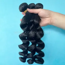 10A Raw Laotian Hair Weave Bundle Loose Wave 