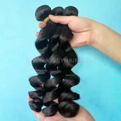 10A Raw Laotian Hair Weave Bundle Loose Wave 