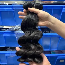 12A Single Donor Virgin Filipino Hair Weave Bundle Loose Wave