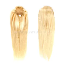 #613 Blonde Raw Human Hair Drawstring Ponytail Extension