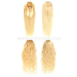 #613 Blonde Raw Human Hair Drawstring Ponytail Extension