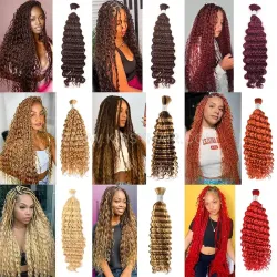 Colored Raw Human Bulk Braiding Hair Extension