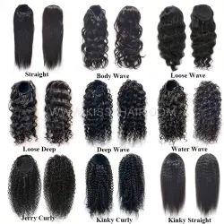 Raw Human Hair Drawstring Ponytail Extension