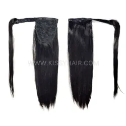 Raw Human Hair Velcro Wrap Around Ponytail Extension