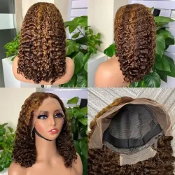 13x4 Double Drawn Wig Raw Human Hair Bohemian Curl