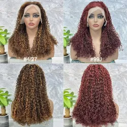13x4 Double Drawn Wig Raw Human Hair Pixie Curl