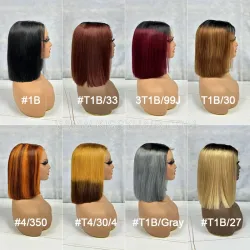 2x6 Raw Human Hair Double Drawn Blunt Cut Bob Wig Straight
