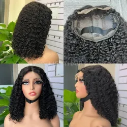 5x5 Double Drawn Wig Raw Human Hair Bohemian Curl