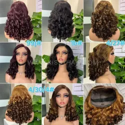 5x5 Double Drawn Wig Raw Human Hair Bouncy Curl