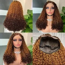 5x5 Double Drawn Wig Raw Human Hair Pixie Curl