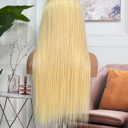 #613 Blonde Raw Human Hair 5x5 HD Closure Wig