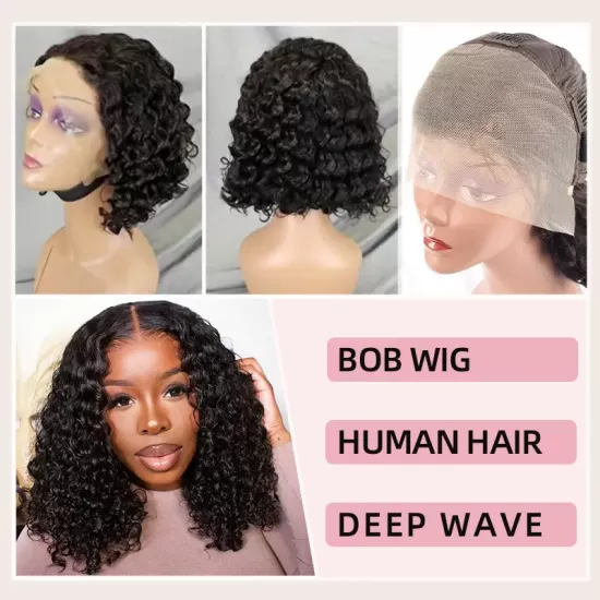 Premium 13x4 Bob Wig Deep Wave Wholesale