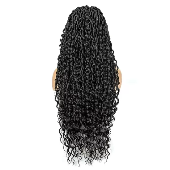 Full Lace Knotless Gypsy Locs With Water Wave Braid Wig 36”Wholesale