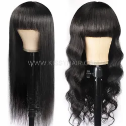 Raw Human Hair Bang Wig