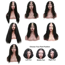 Raw Human Hair Leave Out U Part Wig